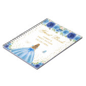 Blue Floral Blonde Hair Princess Sweet Sixteen Notitieboek (Linkerzijde)
