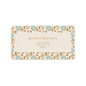 Blue Floral Boho Etiket (Voorkant)