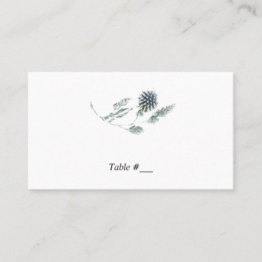 Blue Floral Botanical Element Wedding Escort Card/ Plaatskaartje (Voorkant)