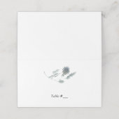 Blue Floral Botanical Element Wedding Escort Card/ Plaatskaartje (Buitenkant ongevouwen)