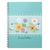 Blue Floral Botanical Monogrammed Notitieboek (Voorkant)