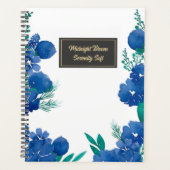  Blue Floral Botanical Notebook Planner (Voorkant)