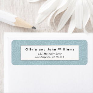  Blue Floral Botanical Return Address Label