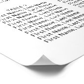 Blue Floral Botanical Wedding Seating Chart Poster (Hoek)