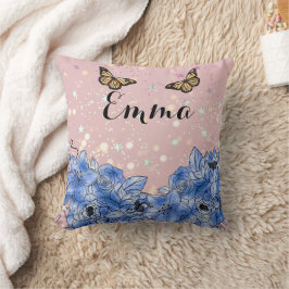 Blue Floral bouquet in the blooming garden Kussen