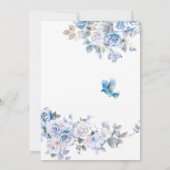 Blue Floral Bow Crest Sweet Baby Boy Baby shower Kaart (Achterkant)