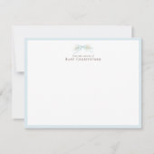 Blue Floral Bow Nursery Note Card – Personalized Notitiekaartje (Voorkant)