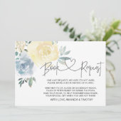 Blue Floral Boy Baby shower Boek Aanvraag Kaarten (Staand voorkant)