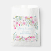 Blue Floral Boy Baby shower Favors Bedankzakje (Voorkant)