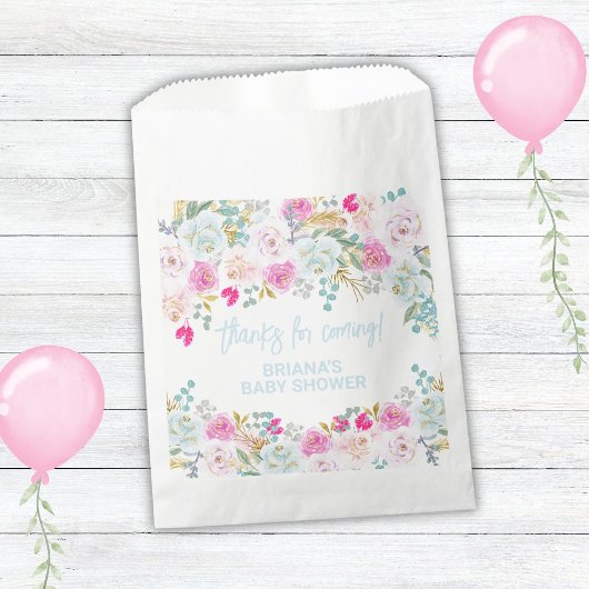 Blue Floral Boy Baby shower Favors Bedankzakje