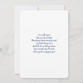 Blue Floral Boy Baby shower Invitation Kaart (Achterkant)