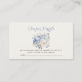 Blue Floral Boy Baby shower Luier Raffle Ticket Informatiekaartje (Voorkant)