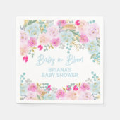 Blue Floral Boy Baby shower Servet (Voorkant)