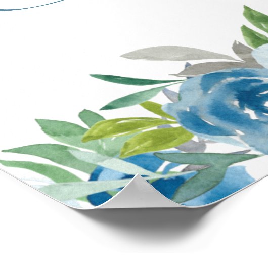 Blue Floral Boy Baptism Poster (Hoek)