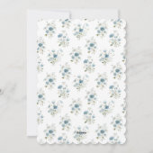 Blue Floral Bridal Shower Feestdagenkaart (Achterkant)