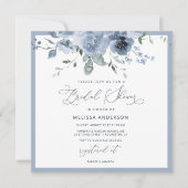 Blue Floral Bridal Shower Kaart (Voorkant)