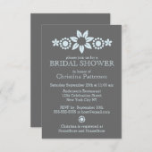 Blue Floral Bridal Shower Kaart (Voorkant / Achterkant)