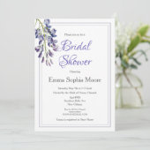 Blue Floral Bridal Shower Kaart (Staand voorkant)