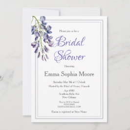 Blue Floral Bridal Shower Kaart