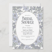 Blue Floral Bridal Shower Kaart (Voorkant)