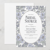 Blue Floral Bridal Shower Kaart (Voorkant / Achterkant)