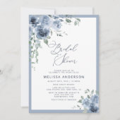 Blue Floral Bridal Shower Kaart (Voorkant)