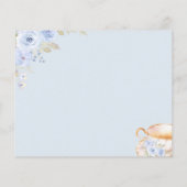 Blue Floral Bridal Shower Recipe Card  (Achterkant)