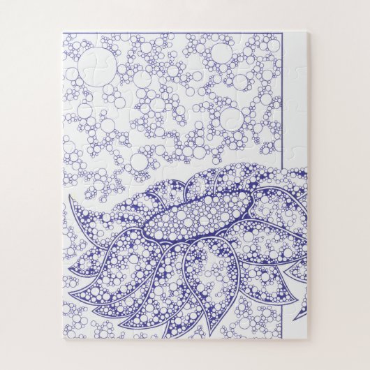 Blue Floral Bubble Art Puzzle Legpuzzel (Verticaal)
