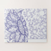 Blue Floral Bubble Art Puzzle Legpuzzel (Horizontaal)
