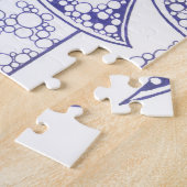 Blue Floral Bubble Art Puzzle Legpuzzel (Zijkant)