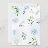 Blue Floral Bunny Rabbit Baby shower Kaart (Achterkant)