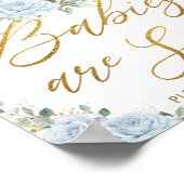 Blue Floral Bunny Rabbit Moon Babies are Sweet  Poster (Hoek)