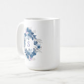 Blue Floral Butterfly Mug Koffiemok (Voorkant links)