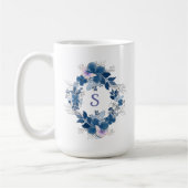 Blue Floral Butterfly Mug Koffiemok (Links)