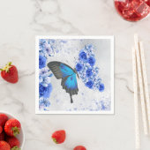 Blue Floral Butterfly Paper Napkins Servet (Insitu)