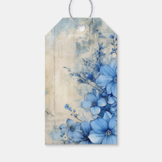 Blue Floral Cadeaulabel