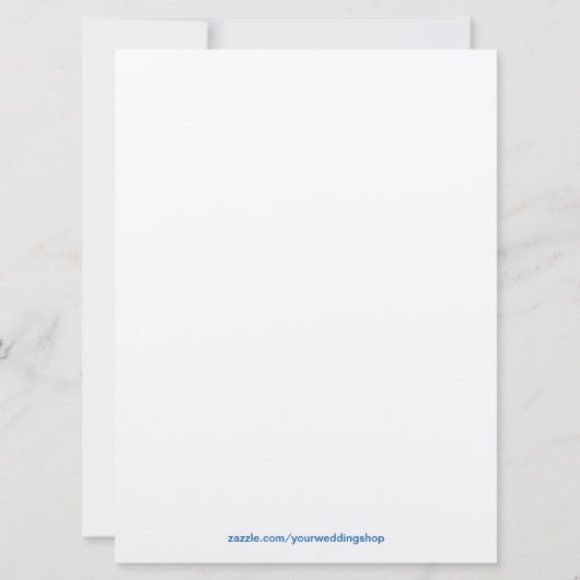 Blue Floral Cascading uitnodiging (Achterkant)