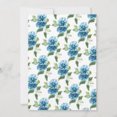 Blue Floral Celebration of Life Invitations Kaart (Achterkant)