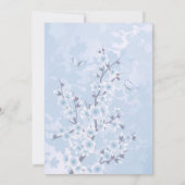 Blue Floral Cherry Blossom Baby shower Kaart (Achterkant)