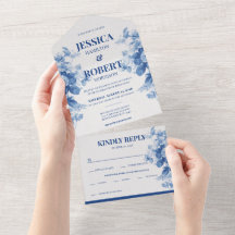  Blue Floral Chinoiserie Geïnspireerd huwelijk