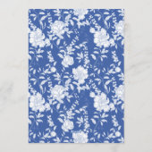 Blue Floral Chinoiserie Monogram Engagement Party Kaart (Achterkant)