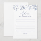 Blue Floral Chinoiserie Vrijgezellenfeest Advies K Kaart (Voorkant / Achterkant)