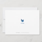 Blue floral Chinoiserie Wedding save the date (Achterkant)