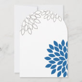 Blue Floral Chrysanthemum Wedding Invitations Kaart (Achterkant)