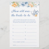 Blue Floral Citrus Hoe oud is de bruid om spel te (Voorkant)