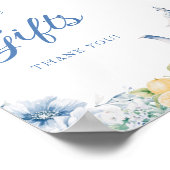 Blue Floral & Citrus Tea Party Kaarten en geschenk Poster (Hoek)