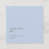 Blue Floral Cluster Geometric Frame Whimsical Vierkante Visitekaartje (Achterkant)