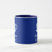 Blue Floral Coffee Cup met een speelse boodschap Mok (Midden)
