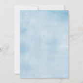 Blue Floral Coquette Bow Het is een Boy Baby showe Kaart (Achterkant)