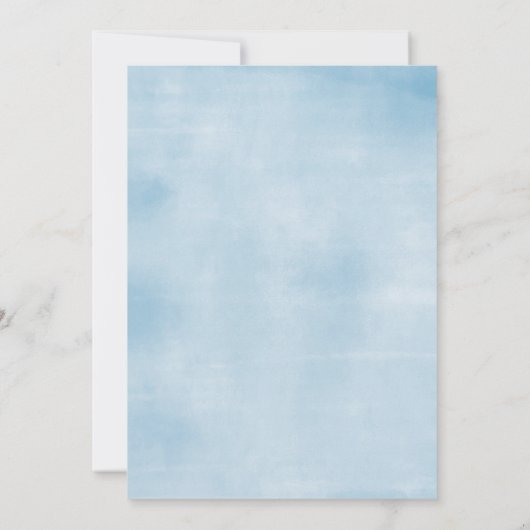 Blue Floral Coquette Bow Het is een Boy Baby showe Kaart (Achterkant)